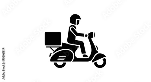 Rider on a Delivery Scooter Vehicle.