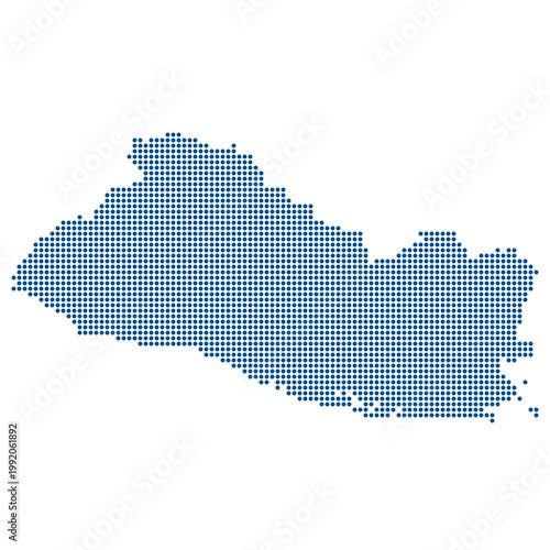 El Salvador dotted map blue minimal transparent background vector
