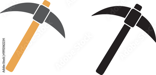 Mining pickaxes icon set vector on white background. mining tools, industrial, minerals, coal, diamonds, mining industry symbol. vector.