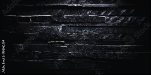 Abstract textured horizontal dark slate stone wall background with rough uneven natural stone slab pattern creating a dramatic and sophisticated monochrome backdrop