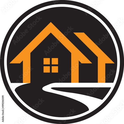 House Road Path Real Estate Journey Property Logo Design