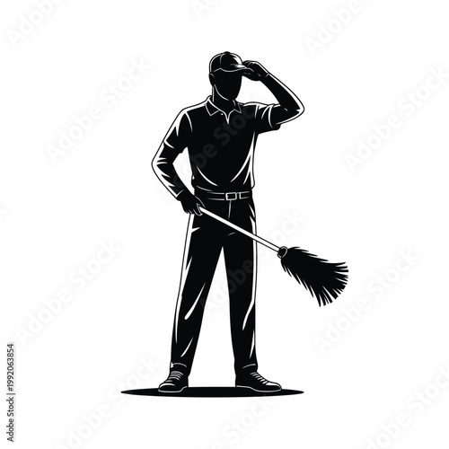 Cleaner stands ready to sanitize the workspace with a professional dusting.