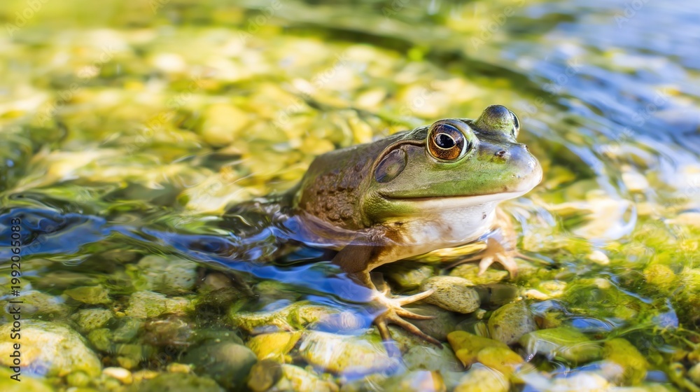 Obraz premium Close-Up of Frog in Clear Water