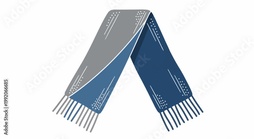 A graphic illustration of a knitted scarf, folded and draped