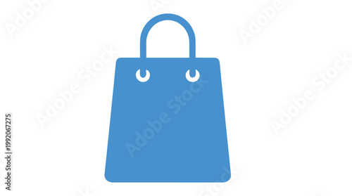 A blue tote bag with a handle
