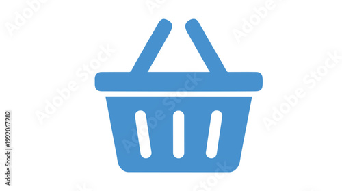 Blue shopping basket icon on a for ecommerce concepts