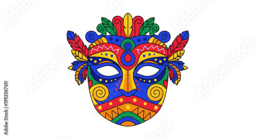 Colorful Tribal Mask Decoration Art.