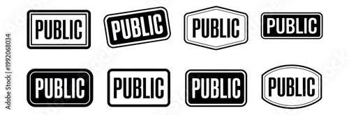 A collection of various public stamps on a white background