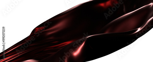 Abstract image of smooth flowing red satin material with highlighted reflections. Ideal for backgrounds and design eleme