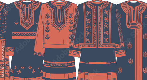 Casual winter apparel design featuring a vector illustration of a warm wool sweater with a matching scarf and cotton clothes isolated for stylish textile fashion