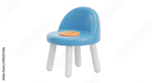 Vector illustration of small blue plastic chair for children on a transparent background