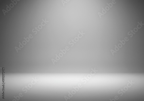 Conceptual illustration of an empty stage or vast white studio, featuring expansive negative space representing nothingness and void, spacious, negative space, minimalism