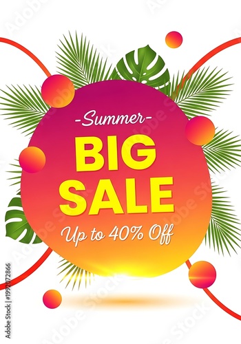 Summer big sale up to forty percent off advertisement