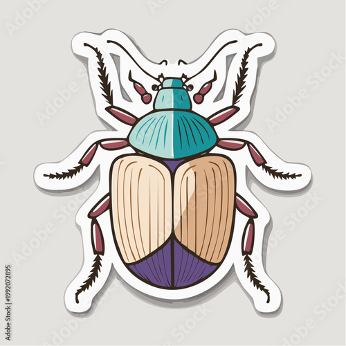 Stylized Scarab Beetle Illustration