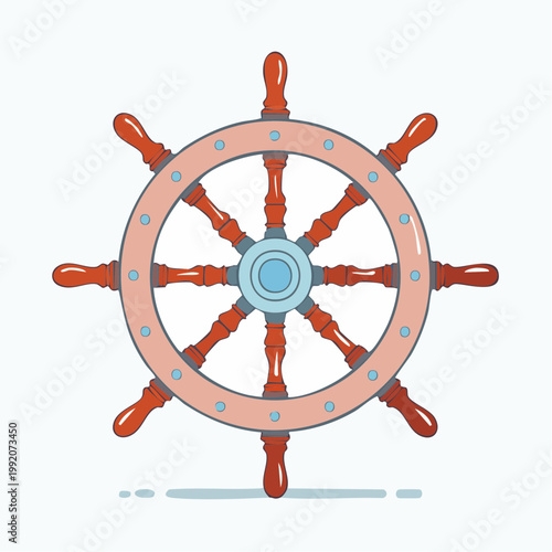 Nautical Ship's Wheel Illustration
