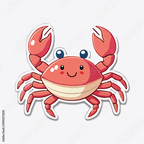 Cute Cartoon Crab Sticker