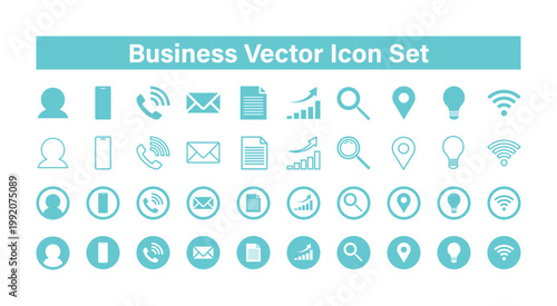 シンプルなビジネス向けアイコンセット ベクター素材