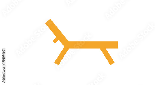Sun Lounger Icon Vector Illustration, Minimalist Flat Beach Chair Symbol for Travel and Leisure Design Elements