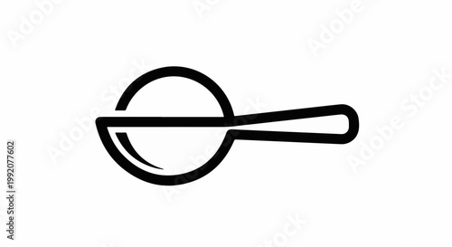 Stylized black outline of a ladle or large spoon on a white background