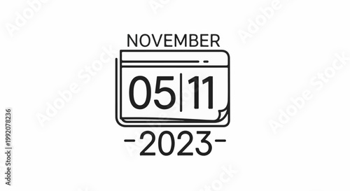 Stylized calendar icon displays "NOVEMBER 05 | 11 - 2023 -