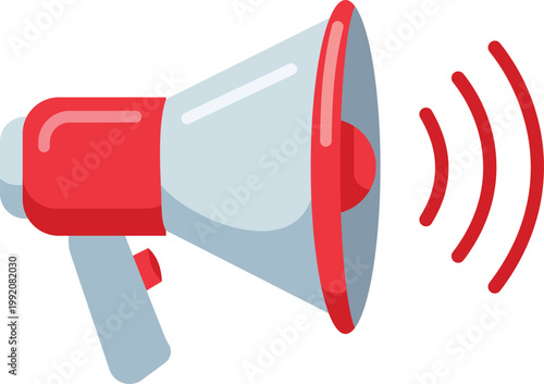 Realistic megaphone flat icon vector design.