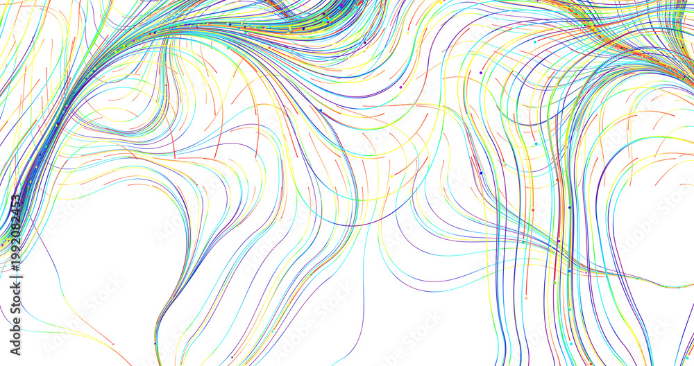 Fototapeta premium An artistic image of colorful flowing lines, creating a sense of movement and energy, per