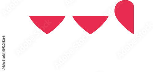 Heart Shape Construction Set with Geometric Red Elements for Love Symbol Design, Minimal Vector Illustration, and Creative Shape Building Concept