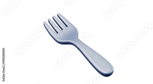 Vector illustration of 3d render of a plastic fork on a transparent background
