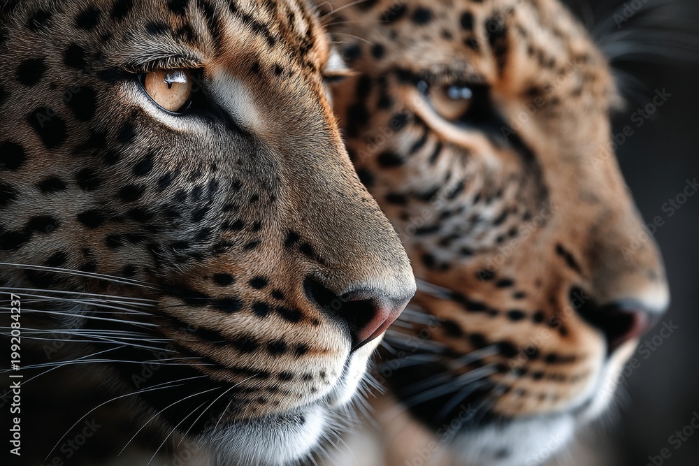 Obraz premium Portrait of a leopard with its mate