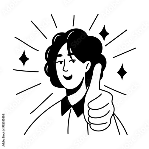 A hand drawn style icon showing thumbs up
