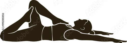 Yoga pose silhouette flexibility fitness exercise body stretching relaxation wellness.