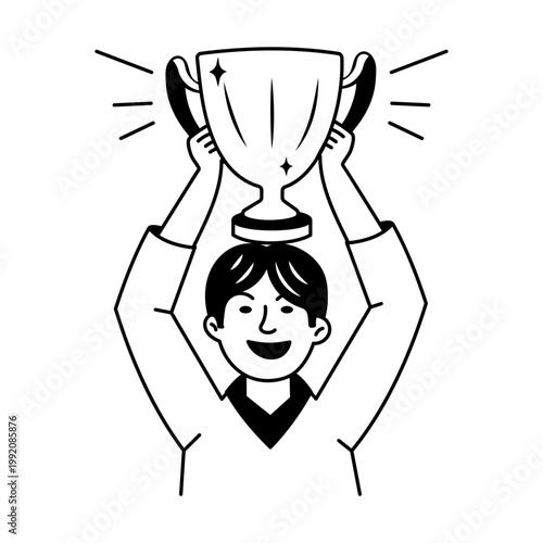 A sketchy style icon depicting success
