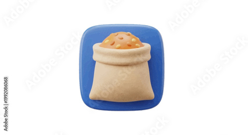Vector illustration of sack of grain icon on a transparent background