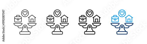 Work Life Balance Different Set Vector Icon