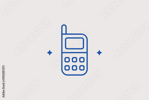 Classic mobile phone keypad icon for telecommunication services and contact information. Retro Vector Illustration for customer support hotline directories and mobile network provider sites.