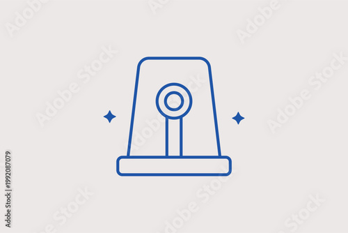Emergency police siren icon for security alerts and immediate response services. Urgent Vector Illustration for public safety apps and home security system warning pages.