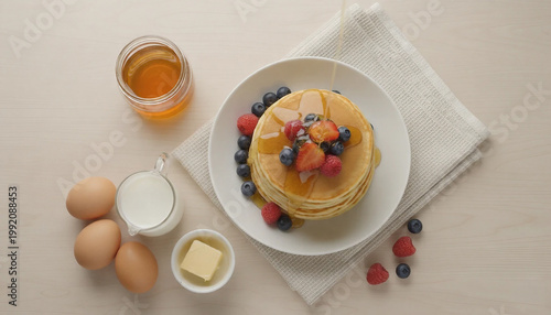 Nutritious breakfast composition with dairy products and fruits