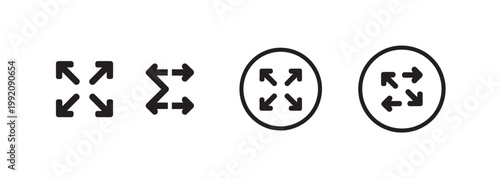 Collection of four arrow icons, including expand, zoom, and full screen symbols in various formats.