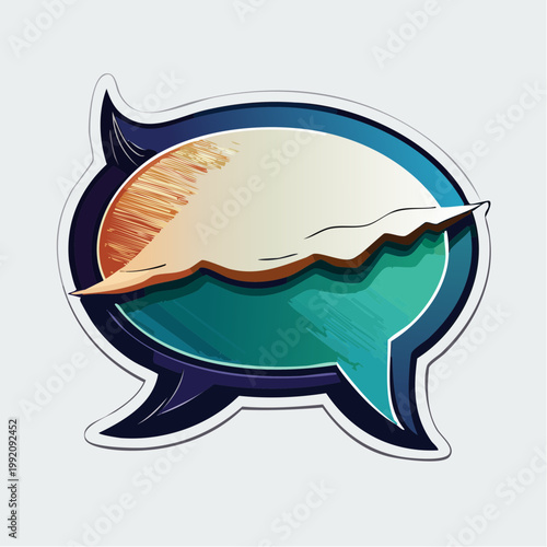 Stylized Speech Bubble with Abstract Art