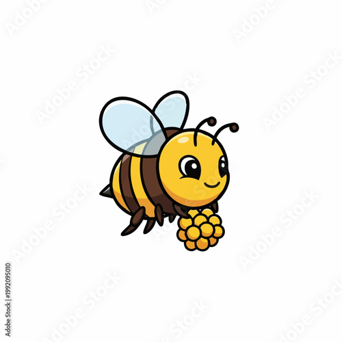Cute bee carrying pollen