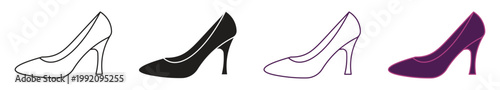 Cinderella shoe icon set , vector illustration.