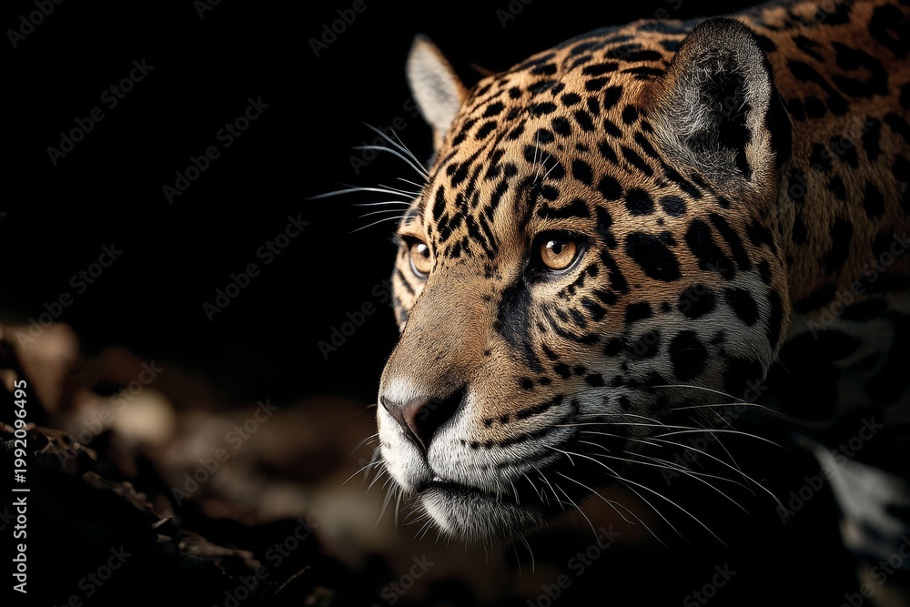Obraz premium Portrait of a jaguar hunting
