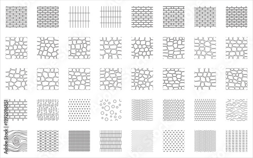CAD Architectural Symbols and Hatch Pattern Collection Seamless Material Texture Set for Floor Plan Drafting