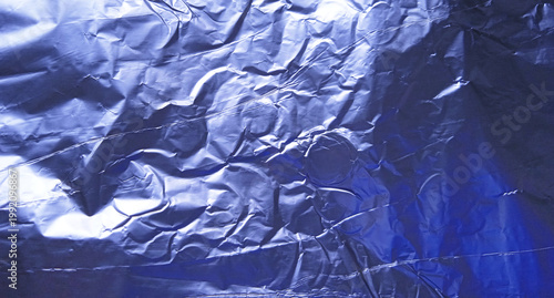 Bilde på lerret Abstract blue ultramarine aluminum foil artistic photography background