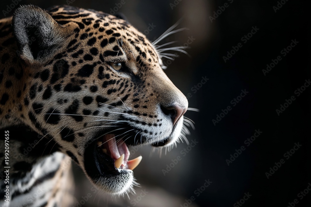Obraz premium Portrait of a jaguar yawning