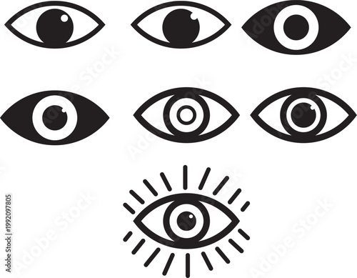 Black and white eye various expressions eyes eye black and white