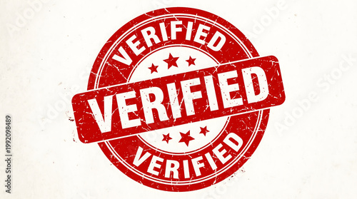 A red verified stamp on a white background with a bold design