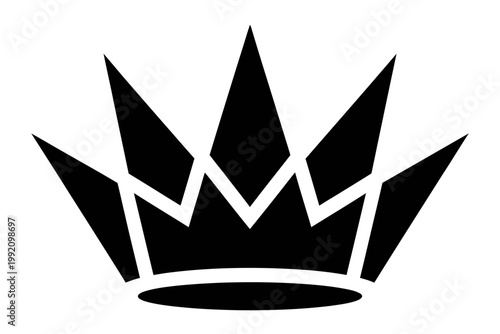 A black crown logo on a white background for royalty and luxury brands