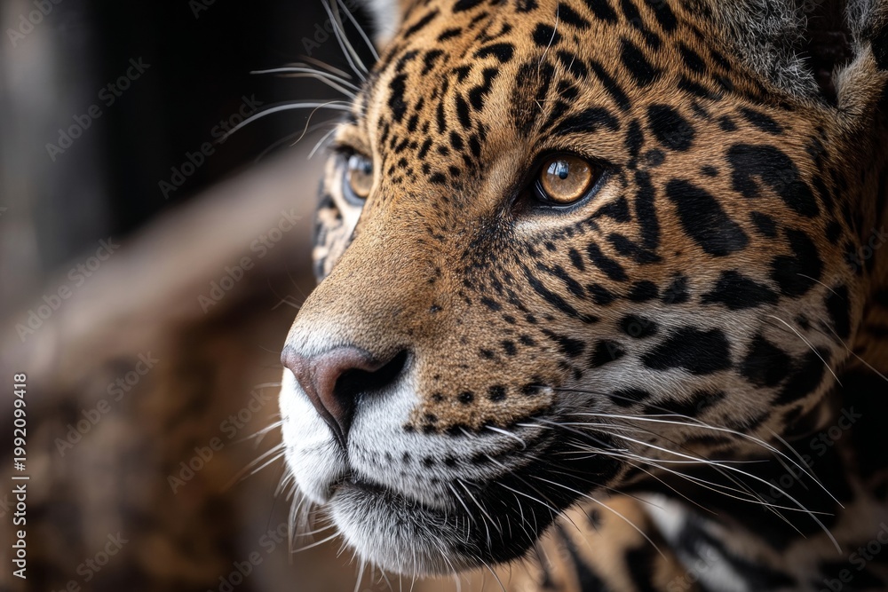 Obraz premium Portrait of a jaguar in a zoo