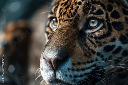 Portrait of a jaguar in a zoo